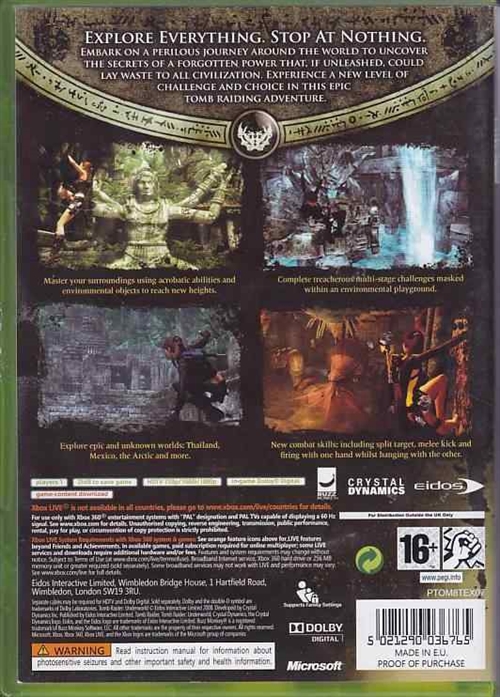 Tomb Raider Underworld - XBOX Live - XBOX 360 (B Grade) (Genbrug)